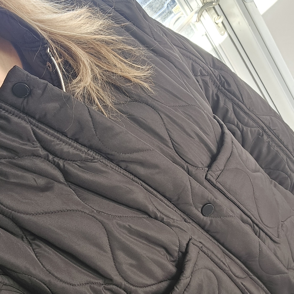 Lucky Brand Snow Quilted Water Resistant Puffer Bomber Jacket Adjustable Women - Picture 4 of 11